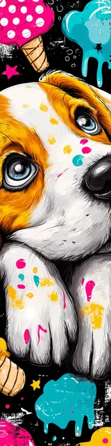 Free dog bookmarks featuring an ice cream dog